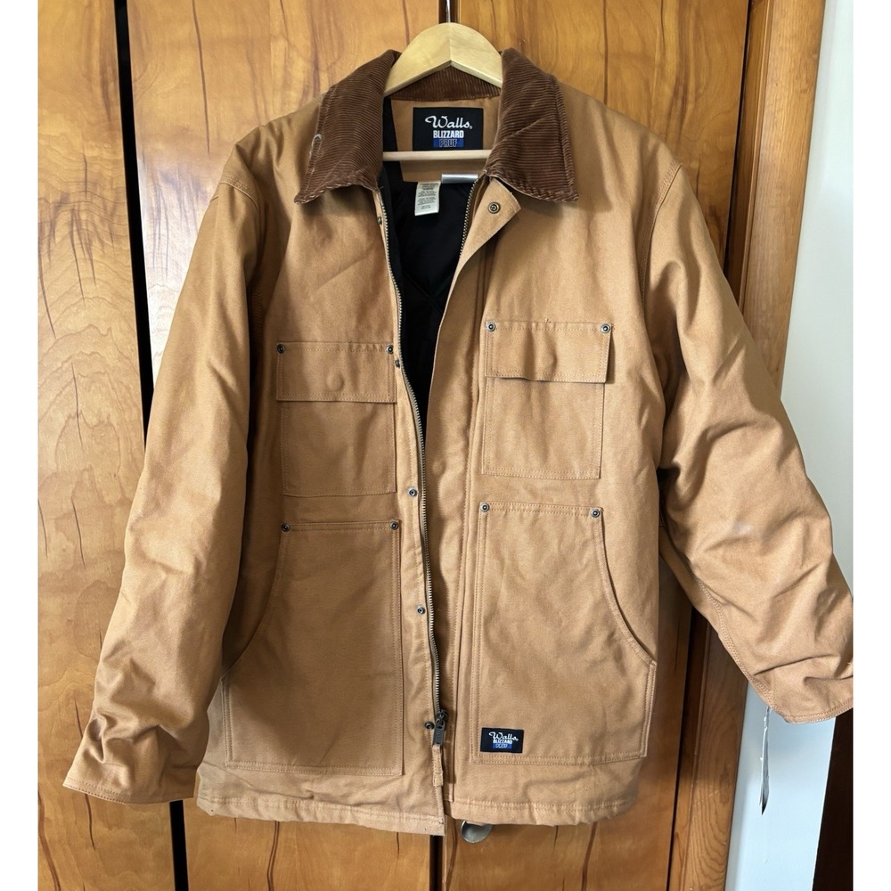 Walls Blizzard Pruf Chore Coat Jacket Size XL Quilted Lining Corduroy Collar NWT